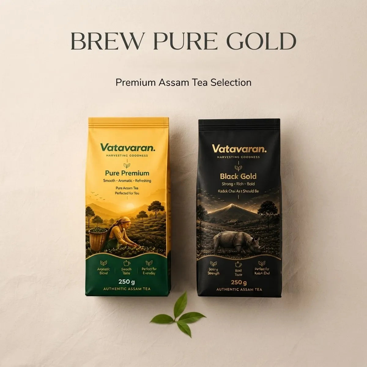 Pure Premium Assam Tea + Black Gold Assam Tea Combo | 250g × 2